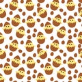 Chicks in Chocolate Eggs Easter Pattern Royalty Free Stock Photo