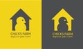 Chicks logo template for farm company. vector Royalty Free Stock Photo