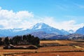 Chicon is a mountain in the Urubamba mountain range in the Andes of Peru, the Cusco Region, Calca Province, Calca District and in Royalty Free Stock Photo