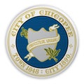 Chicopee Flag Badge, 3d illustration on white background