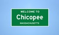 Chicopee, Massachusetts city limit sign. Town sign from the USA.