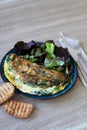 Chicory and Cheese Frittata Royalty Free Stock Photo