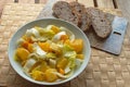 Chicory-orange Salad with fresh walnut bread.