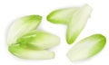 Chicory salad isolated on white background with clipping path and full depth of field. Top view. Flat lay Royalty Free Stock Photo