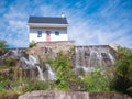 06/17/2018. Chicoutimi, Saguenay Quebec, Canada. The little house that stood up to a disastrous flood has become a symbol of perse
