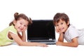 Chidren activities on laptop