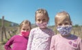 Chidren with a face mask Royalty Free Stock Photo