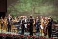 Chief Conductor Fabio Mastrangelo and the Russian Philharmonic Orchestra of Moscow. International House of Music Royalty Free Stock Photo