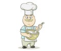 Chief-cooker mixing dough Royalty Free Stock Photo