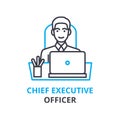 Chief executive officer concept , outline icon, linear sign