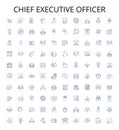 Chief Executive Officer outline icons collection. CEO, Chief, Executive, Officer, Manager, Leader, Director vector