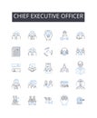 Chief Executive Officer line icons collection. President Elect, Senior Manager, Managing Director, General Counsel