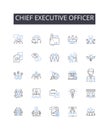 Chief Executive Officer line icons collection. Diplomacy, Conflict, Cooperation, Negotiation, Diplomats, Treaties