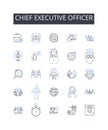 Chief Executive Officer line icons collection. President Elect, Senior Manager, Managing Director, General Counsel