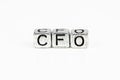 Chief Financial Officer CFO concept with cubic metal letters Royalty Free Stock Photo