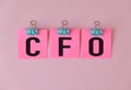 Chief Financial Officer (CFO) text on colorful sticky notes Royalty Free Stock Photo