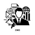 Chief marketing officer icon, CMO icon, business concept background