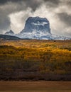 Chief Mountain in Autumn in Glacier National Park, Montana, USA Royalty Free Stock Photo