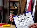 Chief offers confidentiality agreement for signing. Royalty Free Stock Photo