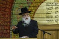 Chief Rabbi of Podil synagogue Yaakov Dov Bleich speaks at Synagogue Place for Reflection in Babyn Yar in Kyiv, Ukraine