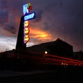 Chief Theater Sign Glowing Neon Light at Night