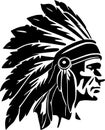 Chiefs - black and white vector illustration