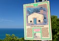 Chiesa degli Angeli Custodi signboard. Fossola di Tramonti. National park of the Cinque Terre. Liguria. Italy