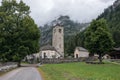 Chiesa Vecchia. Small Romanesque village church in Staffa, ÃÅacugnaga, which.lies at the foot of Monte Rosa, Italy Royalty Free Stock Photo