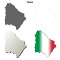 Chieti blank detailed outline map set