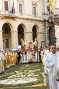 Bishop and Priests in the religious procession of Corpus Domini