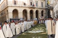 Bishop and Priests in the religious procession of Corpus Domini