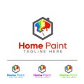 Home Paint hexagon logo design template Royalty Free Stock Photo