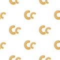 Chifferi pasta icon in cartoon style isolated on white background. Types of pasta pattern stock vector illustration.