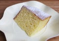 Chiffon cake piece dusted with sugar