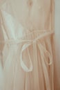 Chiffon wedding dress details