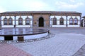 Chignahuapan Puebla, Mexico - Sep 7 2014: Plaza de Armas with a colorful wooden kiosk and the Parroquia de Santiago Apostol church