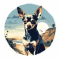 Chihuahua Beach Dog T-shirt: Vintage Poster Design By Eli Rascatore