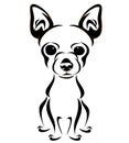 Chihuahua Breed Stylized Line Art