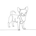 Chihuahua, companion dog, Mexican dog breed one line art. Continuous line drawing of friend, dog, doggy, friendship Royalty Free Stock Photo