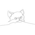 Chihuahua, companion dog, Mexican dog breed one line art. Continuous line drawing of friend, dog, doggy, friendship Royalty Free Stock Photo