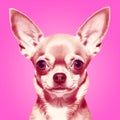 Chihuahua dog on pink background Generative AI