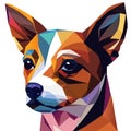Chihuahua dog portrait. Colorful low poly vector illustration. Generative AI