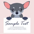 Chihuahua with Signboard Isolated Illustration