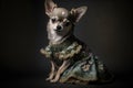 Chihuahua wearing a dress