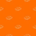 Chiken cooked on a barbecue pattern vector orange Royalty Free Stock Photo
