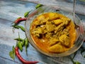 Chiken curry inside bowl. Royalty Free Stock Photo