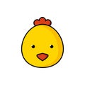 Chiken icon. Cute hen logotype