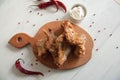 Chiken wings with sour creme Royalty Free Stock Photo