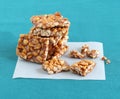 Chikki Indian Sweet on a Parchmen Paper Royalty Free Stock Photo