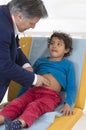 Child Abdominal examination because symptom of Pain C Royalty Free Stock Photo